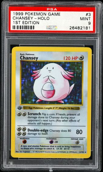 1999 #3 Chansey Holo 1st Edition PSA 9