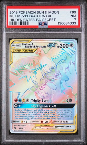 2019 #69 Moltres / Zapdos / Articuno GX PSA 7